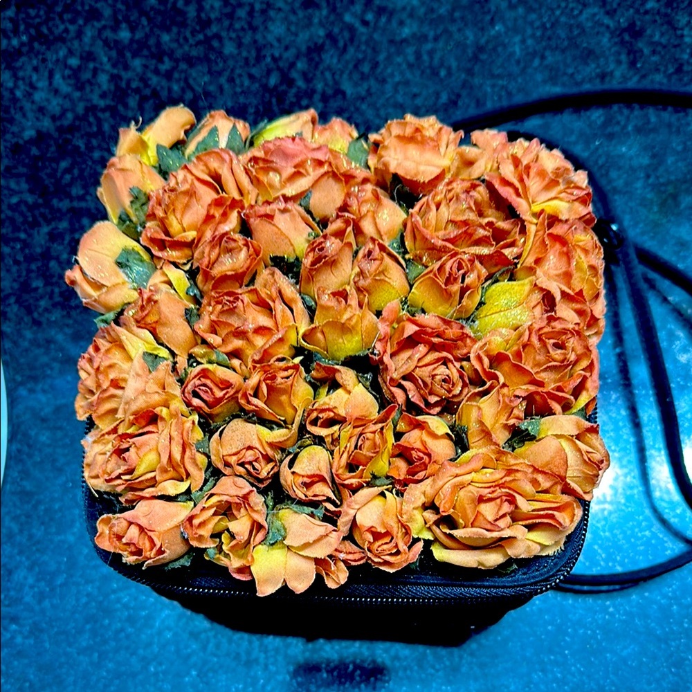 Floral Orange Rose Clutch